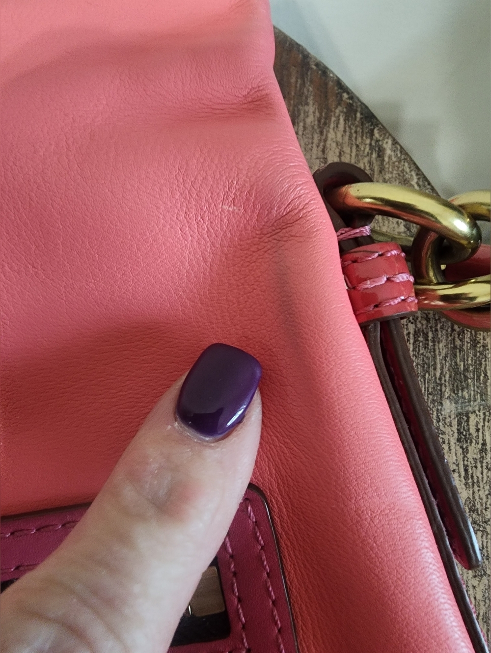 Vintage Coach Y2K Bonnie Cashin Pink Colorblock Leather Crossbody Foldover 13388 - Picture 15 of 17